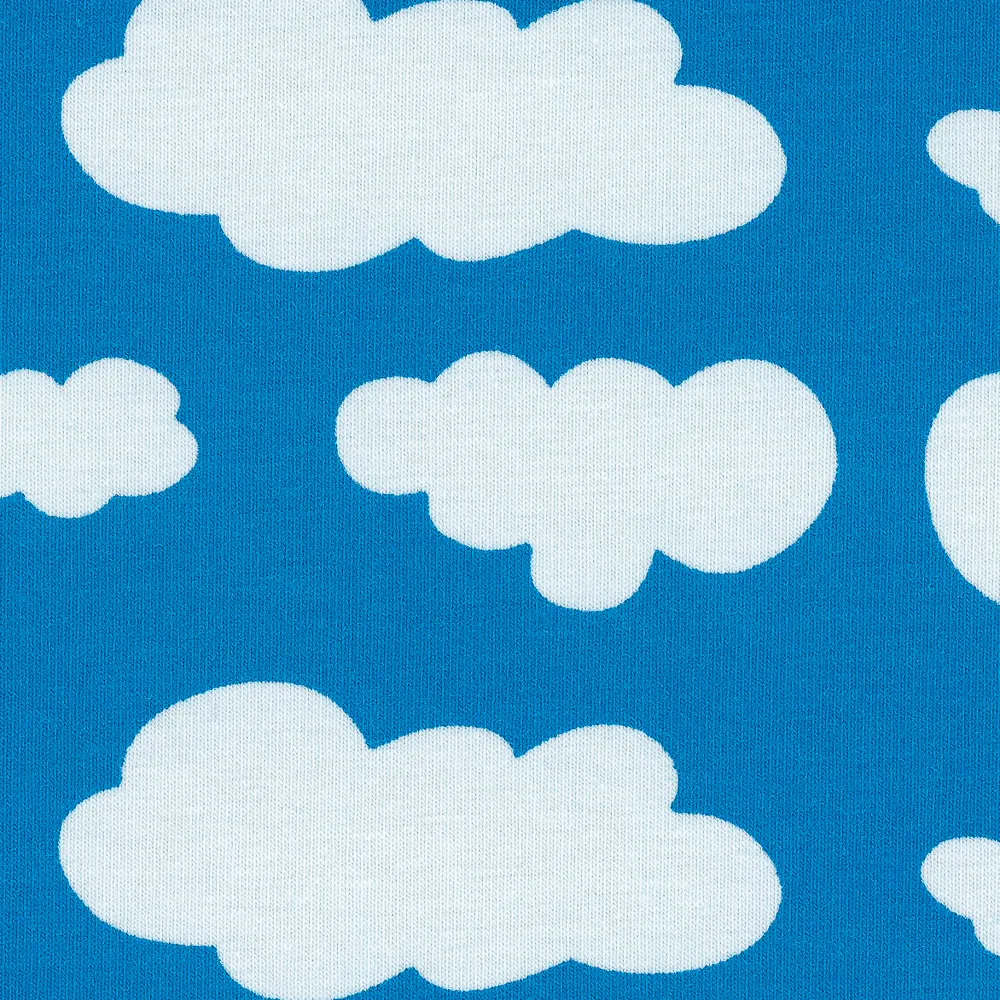 Blauwe tricot met wolken Verena